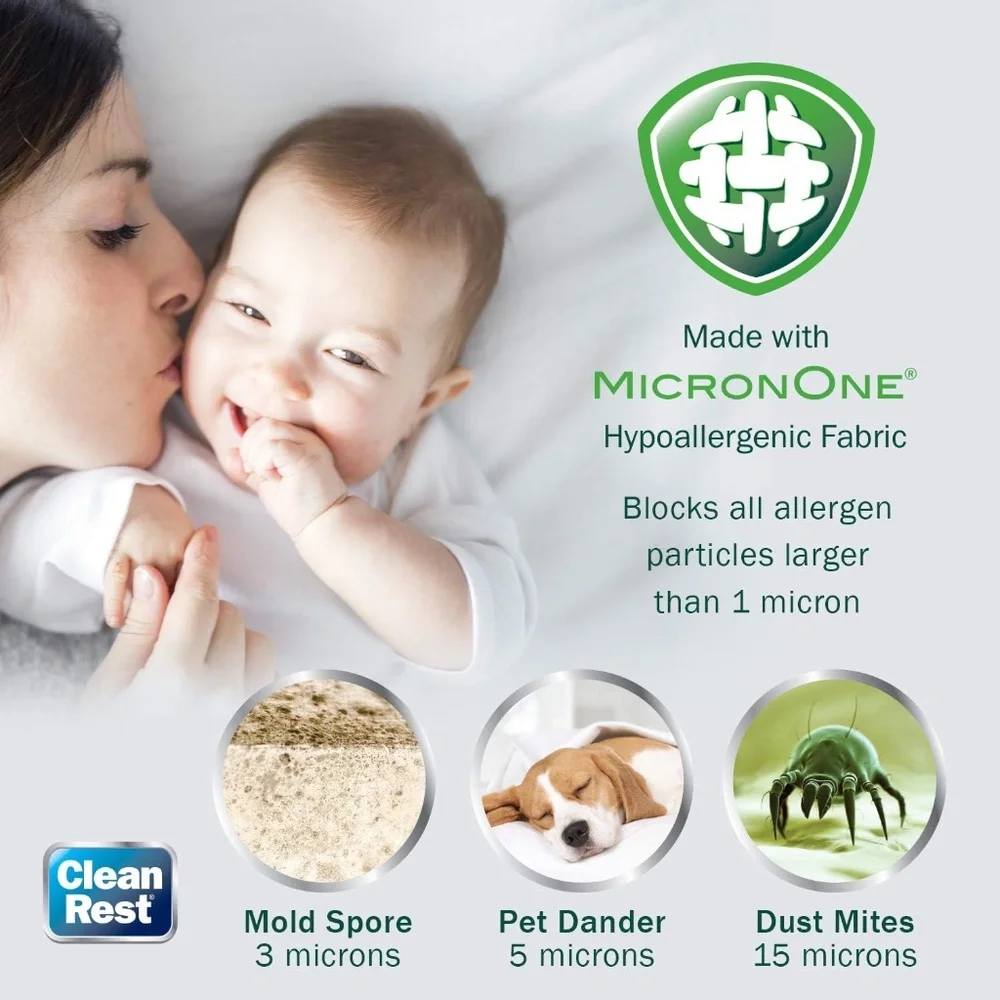Clean Rest MicronOne Hypoallergenic Full Size Dust Mite Mattress Protector